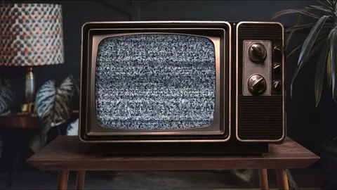 Retro TV Set with Control Knobs Green Screen Video Overlay Stock Footage 344728302