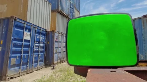 Retro  Tv Set With Green Screen, Compositing, Chroma Key Vidéo 201200997