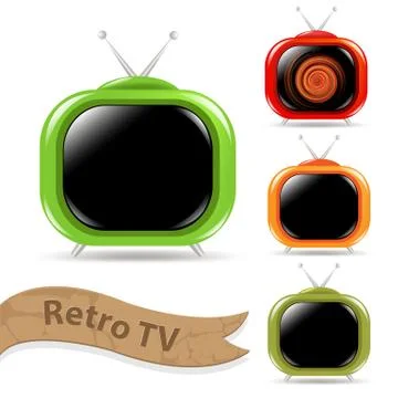 Retro tv set Stock Illustration