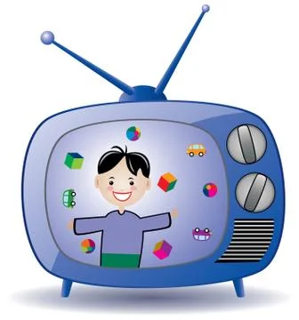 Retro tv set Stock Illustration