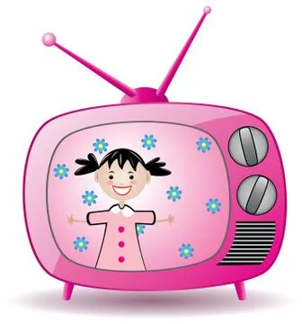 Retro tv set Stock Illustration