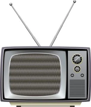 Retro tv set with static on screen Stock Illustration