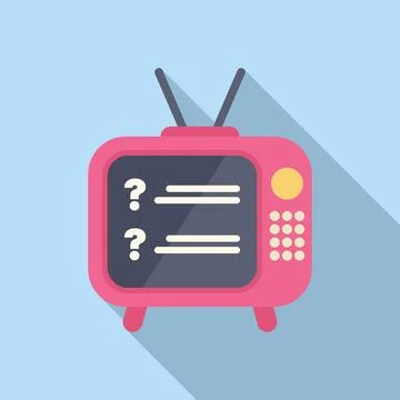 Retro tv showing question marks on screen, concept of mystery and intrigue Stockillustratie