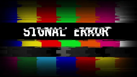 Retro TV Signal Error Screen with Color Bars and Glitches Stock Footage 340188693