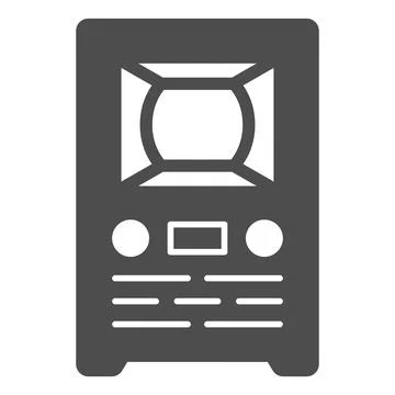Retro tv solid icon, monitors and TV concept, old vintage tv vector sign on Illustrazione stock