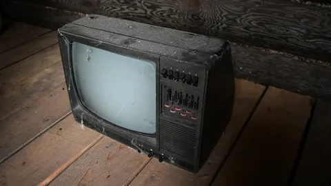 Retro tv in spider web and dust Stock Footage 137743189