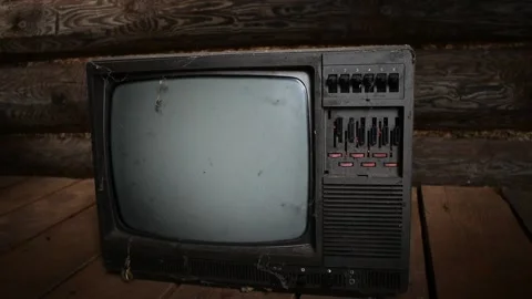Retro tv in spider web front view Stock Footage 137743191