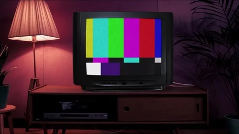 Retro TV Stand Green Screen Overlay Stock-Footage 344728895