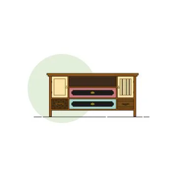Retro tv stand vector design Иллюстрация