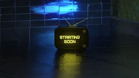 Retro TV Starting Soon Screen 3D Render Loop Animation Stock-Footage 336562713
