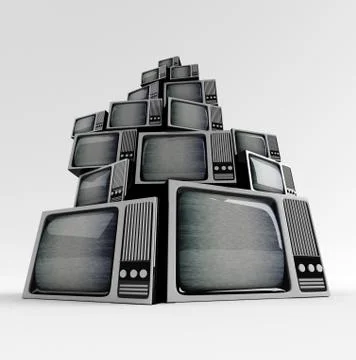 Retro tv with static. Stock Illustration