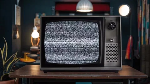 Retro TV Studio Green Screen Overlay Stock-Footage 344728303