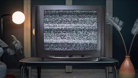 Retro TV Studio Green Screen Overlay Stock-Footage 344728323