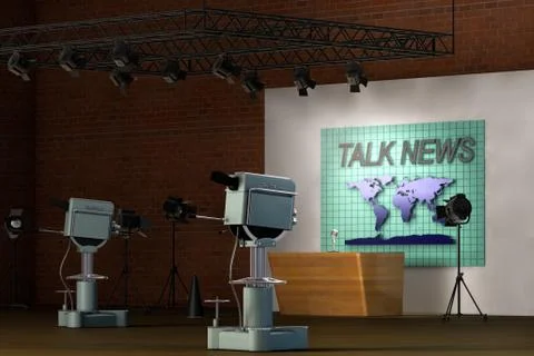 Retro tv studio Stock-Fotos