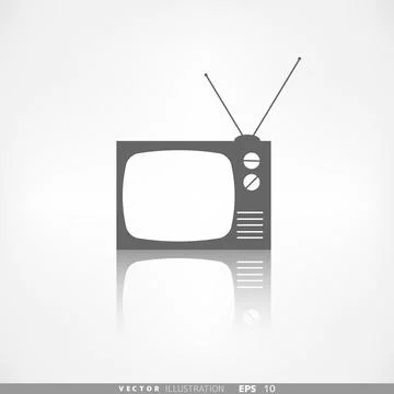 Retro tv television vector icon. Stock-Illustration