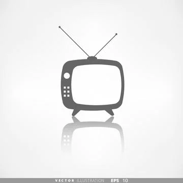 Retro tv television vector icon. Stock-Illustration