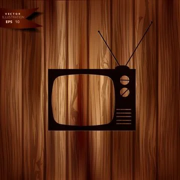 Retro tv television vector icon. Stock-Illustration