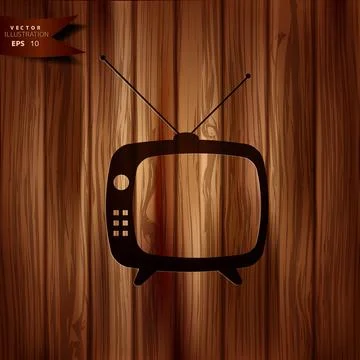 Retro tv television vector icon. Stock-Illustration
