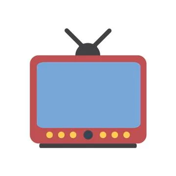 Retro tv on white background. Vector illustration in trendy flat style. EPS 10 Stock Illustration