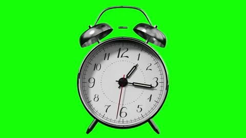 Retro Twin Bell Alarm Clock Showing Two o Clock Stock Footage 332729625
