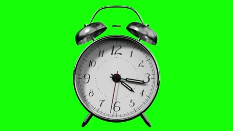 Retro Twin Bell Alarm Clock Showing Five o Clock Stock Footage 332729657