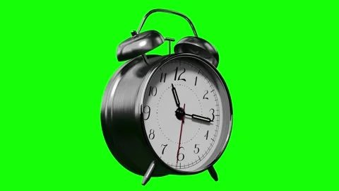 Retro Twin Bell Alarm Clock Showing Twelve o Clock Stock Footage 332756779
