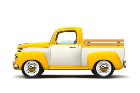 Retro two color pickup Stock Illustration
