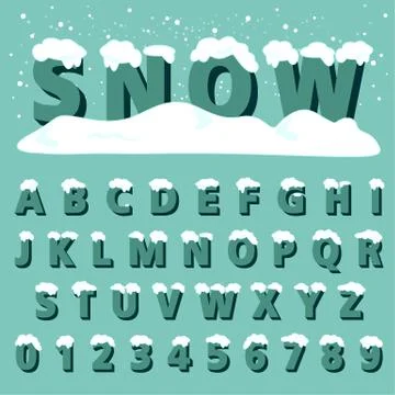 Retro type font with snow Stock Illustration