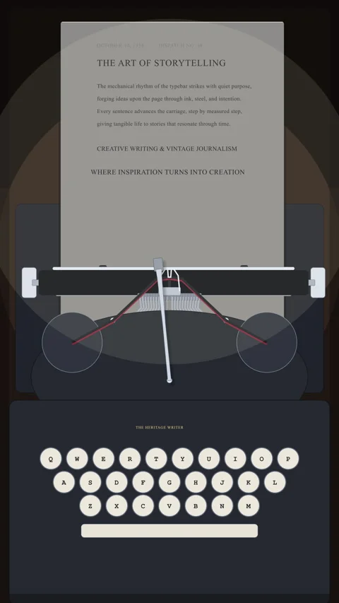 Retro typewriter animation typing paper text loop motion graphic Stock Footage 346645746