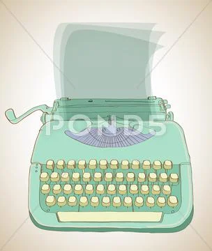 Retro typewriter background Stock Illustration