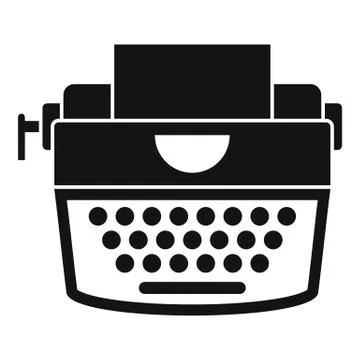 Retro typewriter icon, simple style Stock Illustration