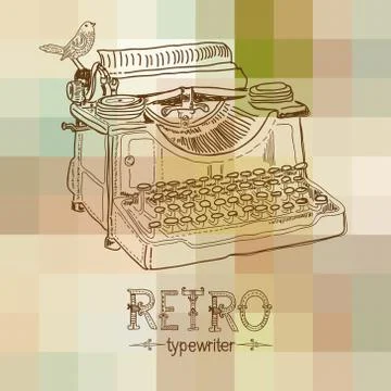 Retro typewriter Stock Illustration