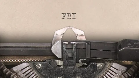 Retro typewriter. Paper. Close up. Writing text FBI. Audio. 29,97 fps Stock Footage 168566433