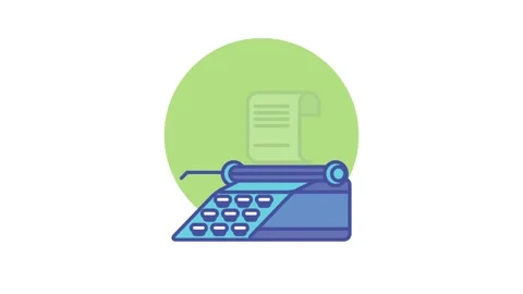 Retro typewriter with paper rolls and keys writes document, vintage technol.. Stock Footage 338419204