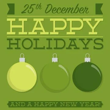 Retro typographic bauble card in vector format Stock Illustration