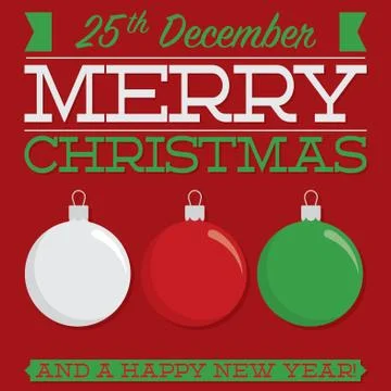 Retro typographic bauble card in vector format Stock Illustration