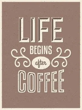 Retro typography coffee poster Illustrazione stock