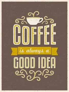 Retro typography coffee poster Stock Illustration