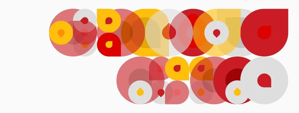 Retro typography design. Overlapping circles create vibrant text effect. Warm Stock Illustration