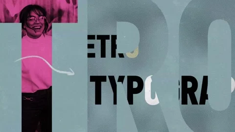 Retro Typography Intro After Effects stock