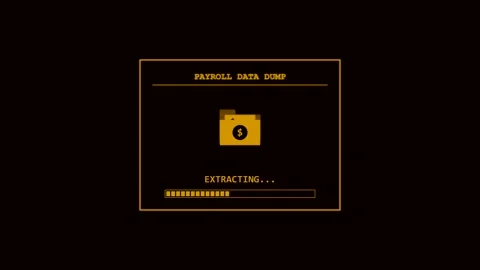 Retro UI animation of payroll data extraction progress bar Stock Footage 347013370