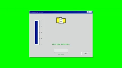 Retro UI file sync progress bar animation Vidéo 346981831