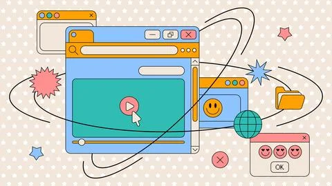 Retro UI interface design Stock Illustration