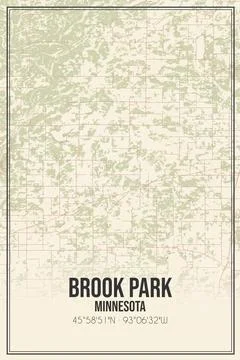 Retro US city map of Brook Park, Minnesota. Vintage street map. Ilustração Stock