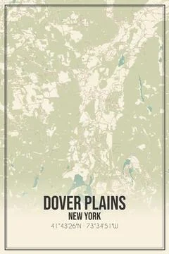 Retro US city map of Dover Plains, New York. Vintage street map. Ilustração Stock