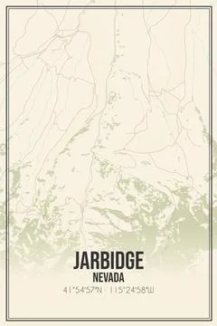 Retro US city map of Jarbidge, Nevada. Vintage street map. Stock Illustration