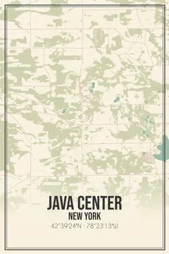 Retro US city map of Java Center, New York. Vintage street map. Stock-Illustration
