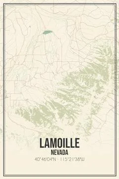 Retro US city map of Lamoille, Nevada. Vintage street map. Stock Illustration
