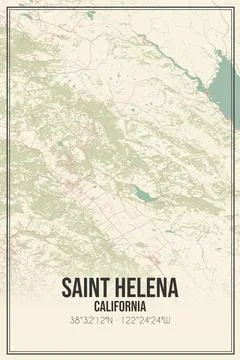 Retro US city map of Saint Helena, California. Vintage street map. Ilustración de archivo