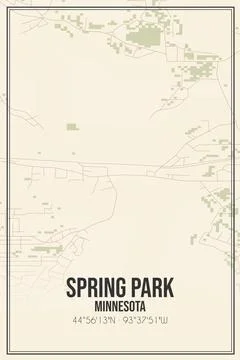 Retro US city map of Spring Park, Minnesota. Vintage street map. Ilustración de archivo